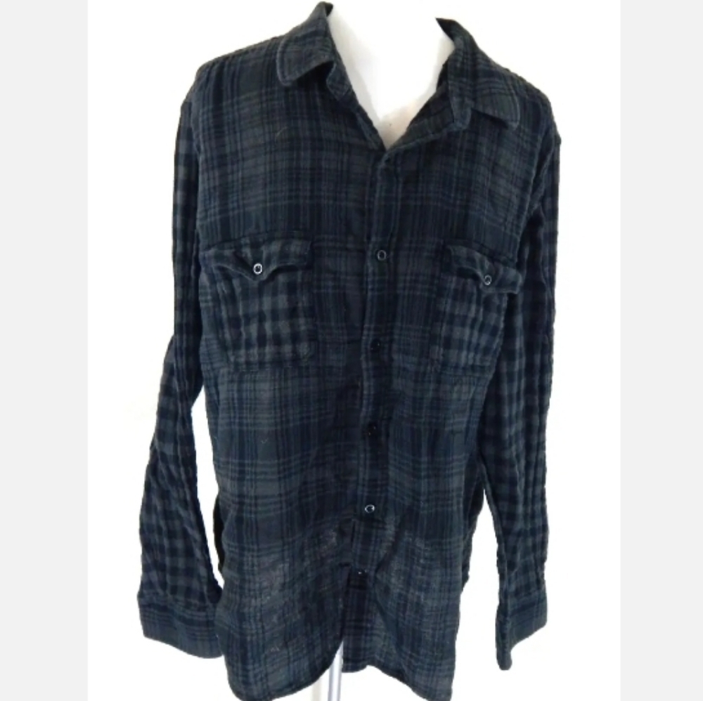 Vince Men's Plaid Lightweight‎ Button Down Shirt